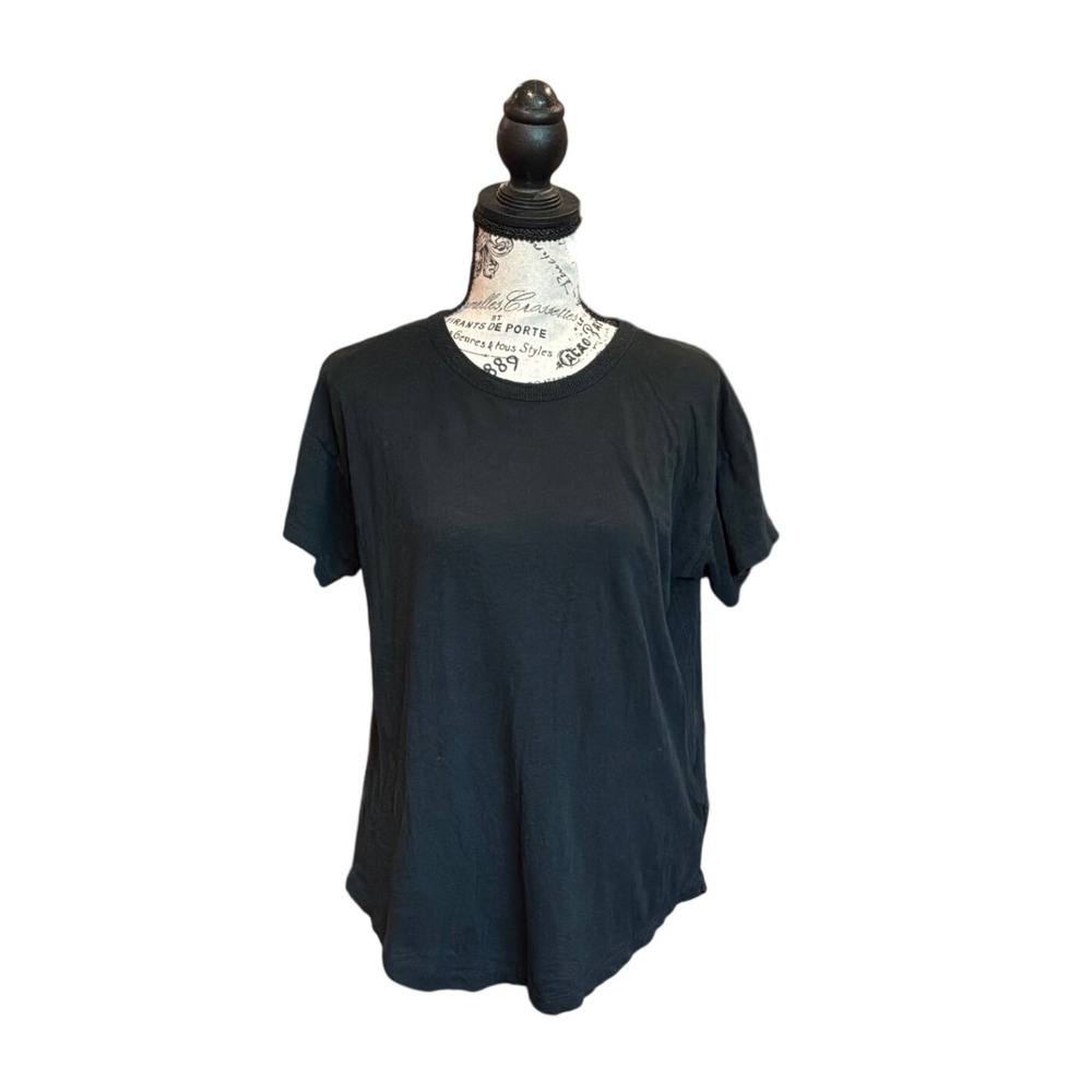 Madewell Black Cotton Crewneck Short Sleeve Relaxed‎ Tee Shirt Size M